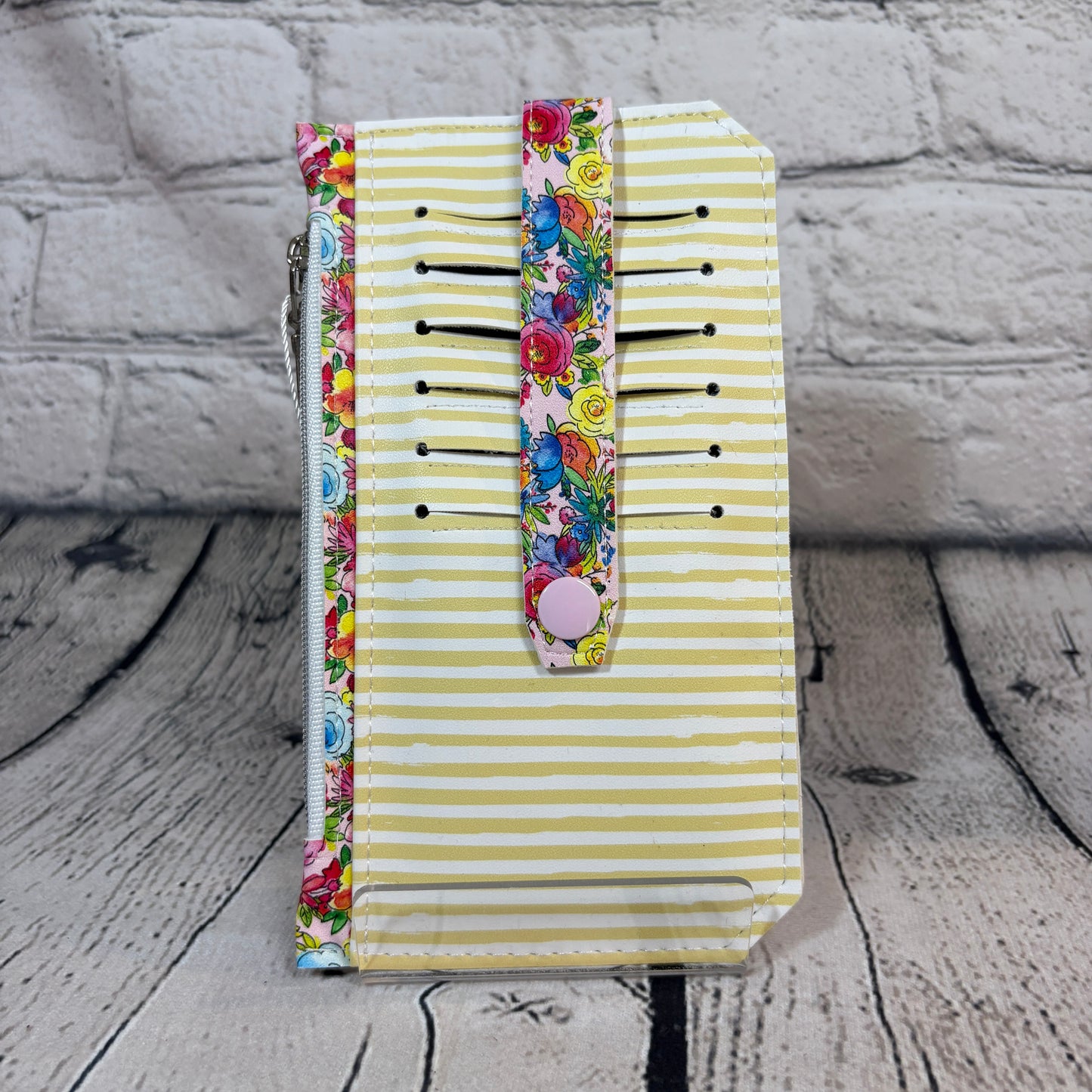Yellow Stripes Purse Pal Faux Leather Wallet