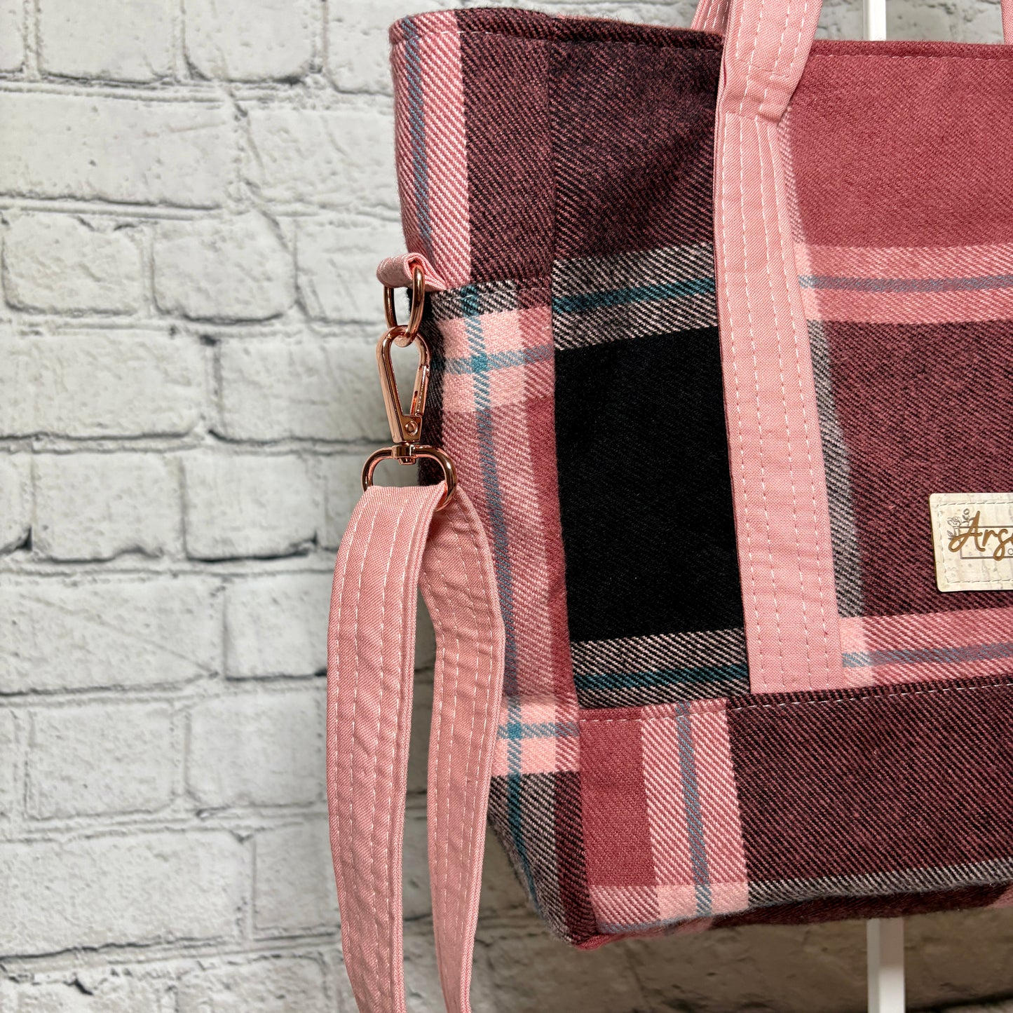 Pink & Teal Plaid Get It Gurl Crossbody Tote