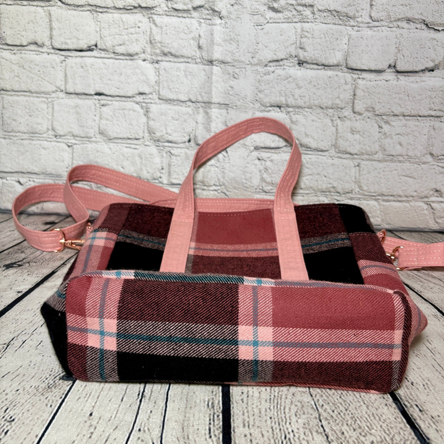 Pink & Teal Plaid Get It Gurl Crossbody Tote