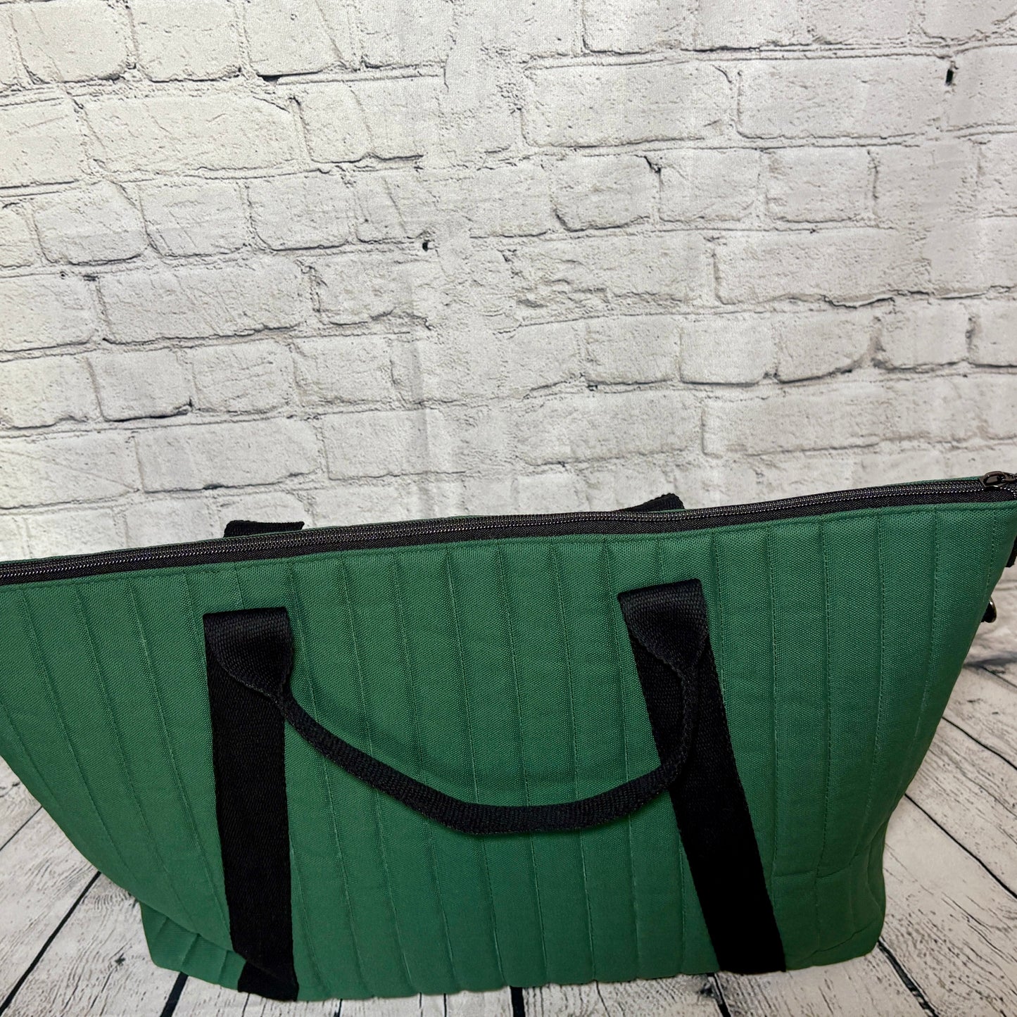 Hunter Plaid Quilted Oxbow Tote