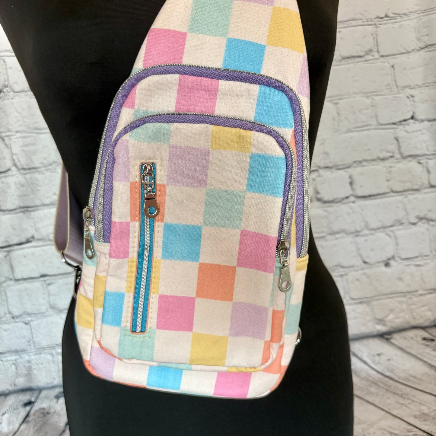 Pastel Checkerboard Sling