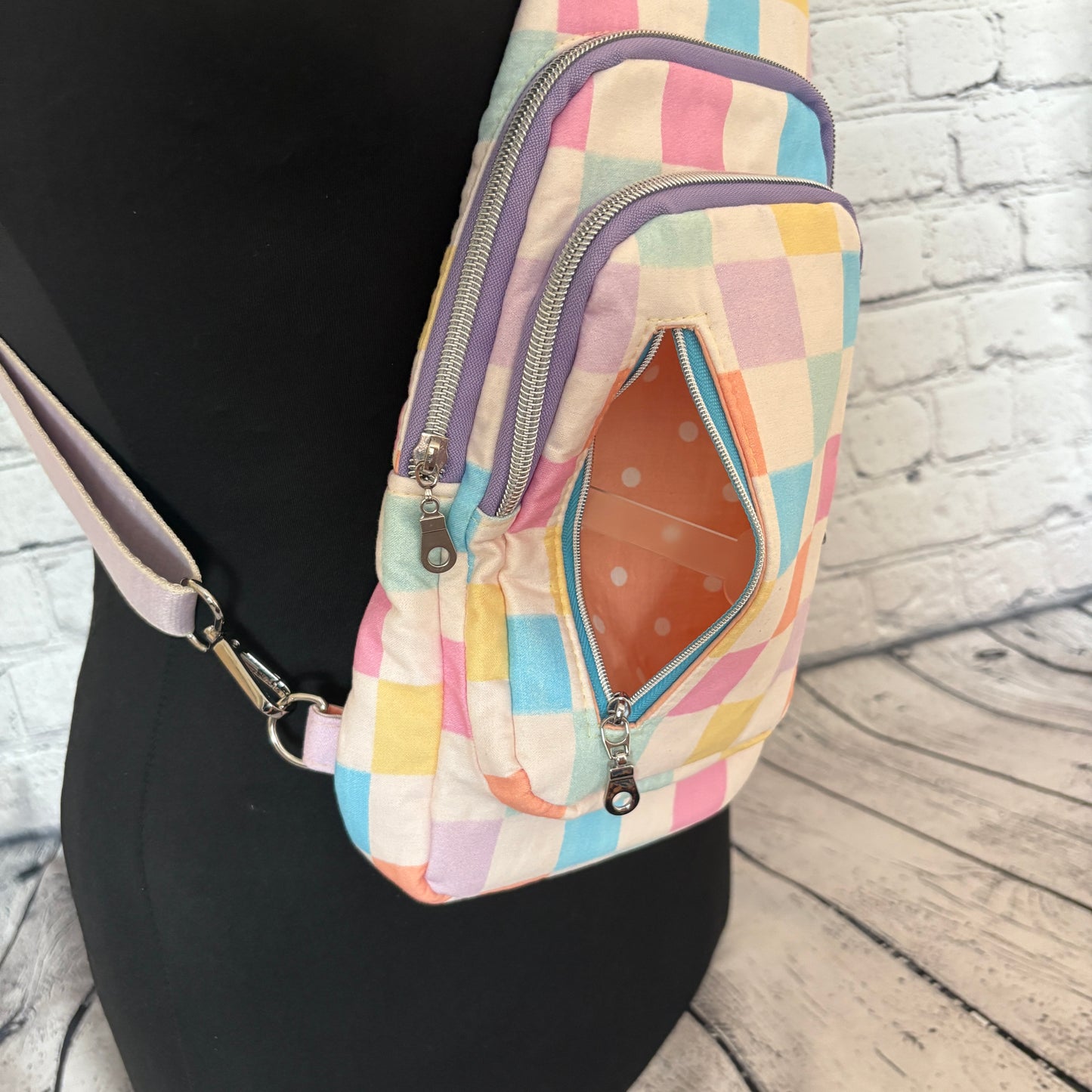 Pastel Checkerboard Sling
