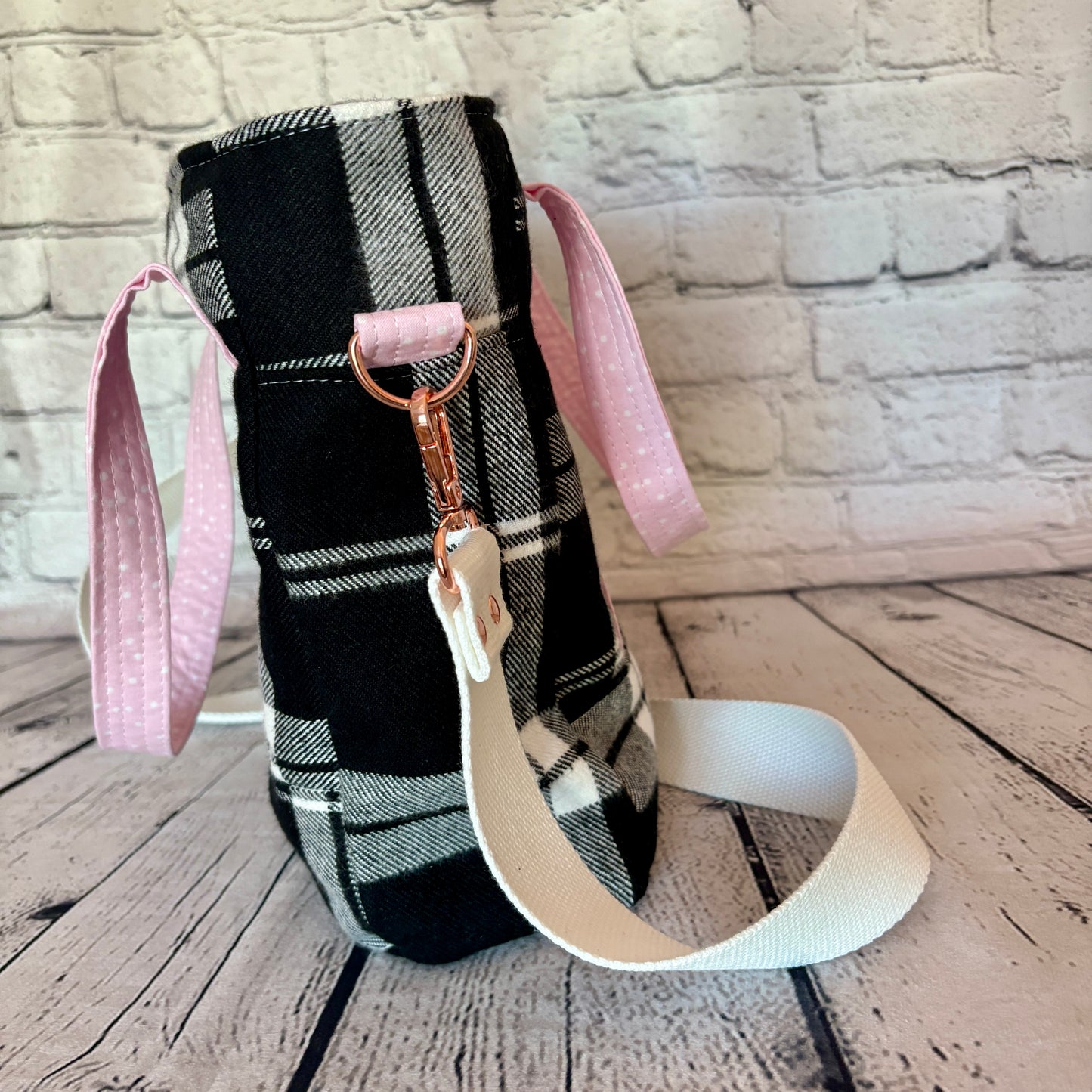 Black & White Plaid Get It Gurl Crossbody Tote