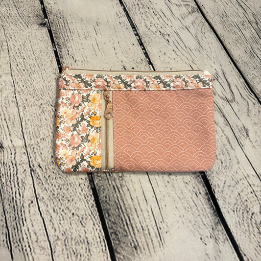 Floral & Scallops Zippered Wallet