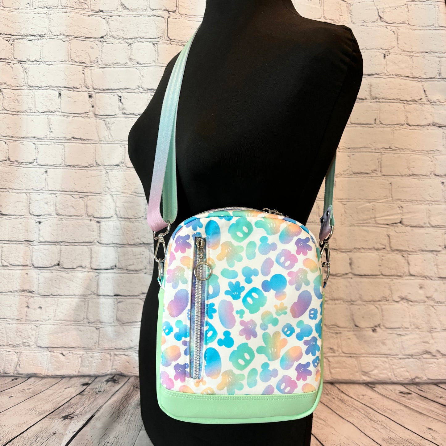 Pastel Rainbow Mouse Convertible Crossbody Sling Bag