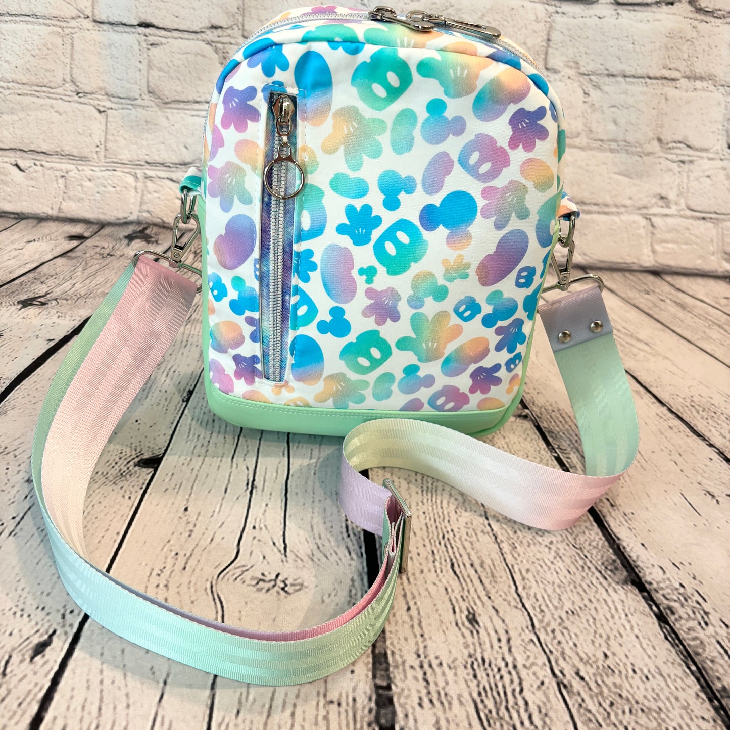 Pastel Rainbow Mouse Convertible Crossbody Sling Bag