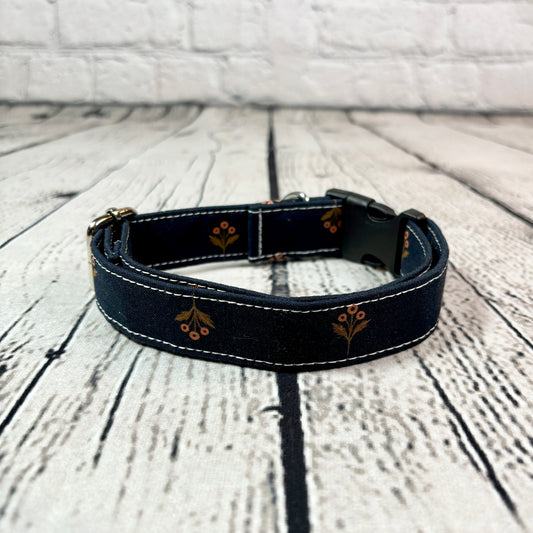 Pet Collar - Fleur de Navy