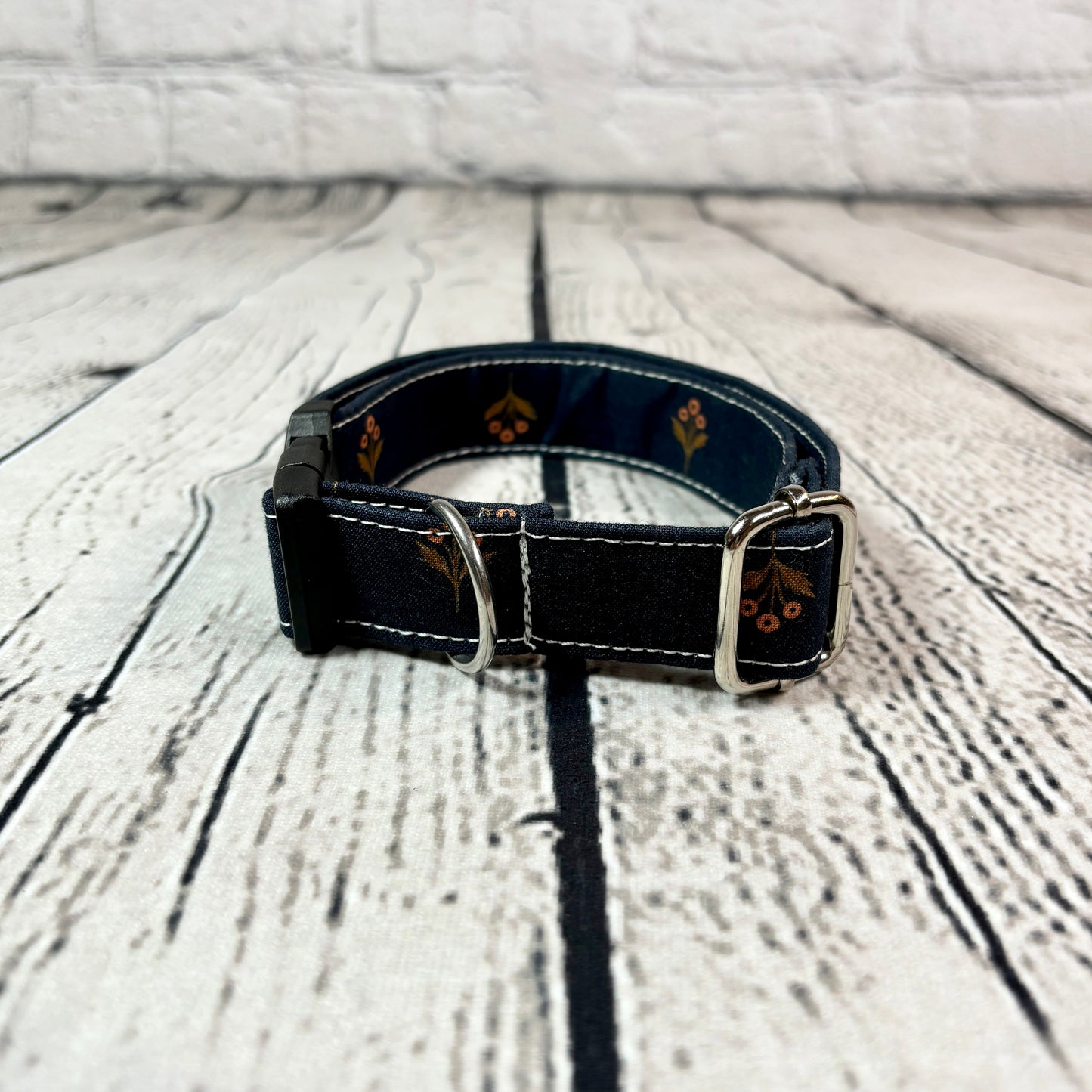 Pet Collar - Fleur de Navy