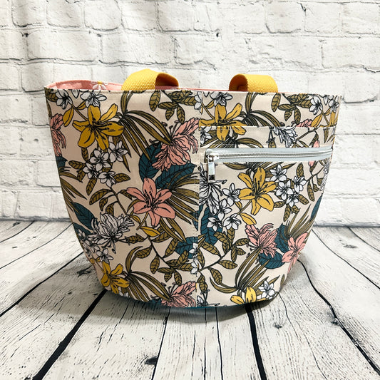 Floral Crescent Tote