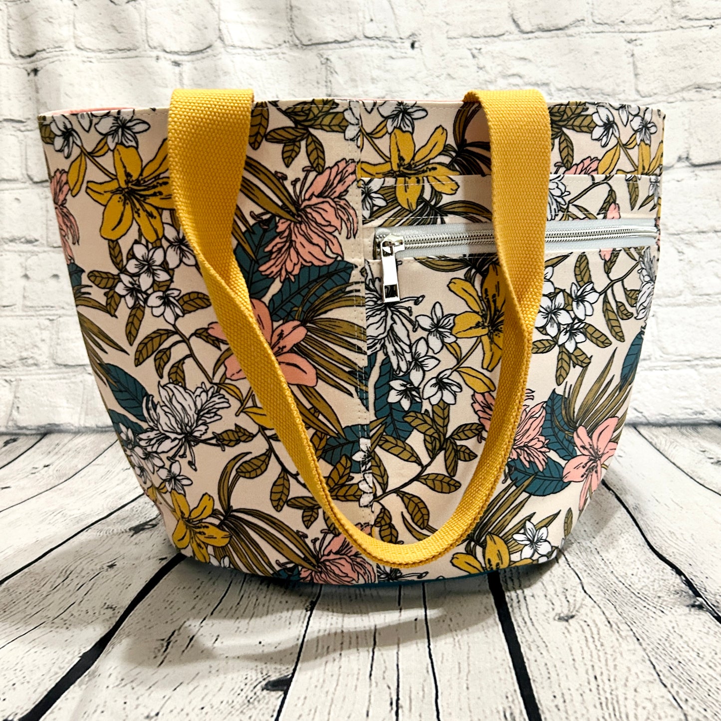 Floral Crescent Tote