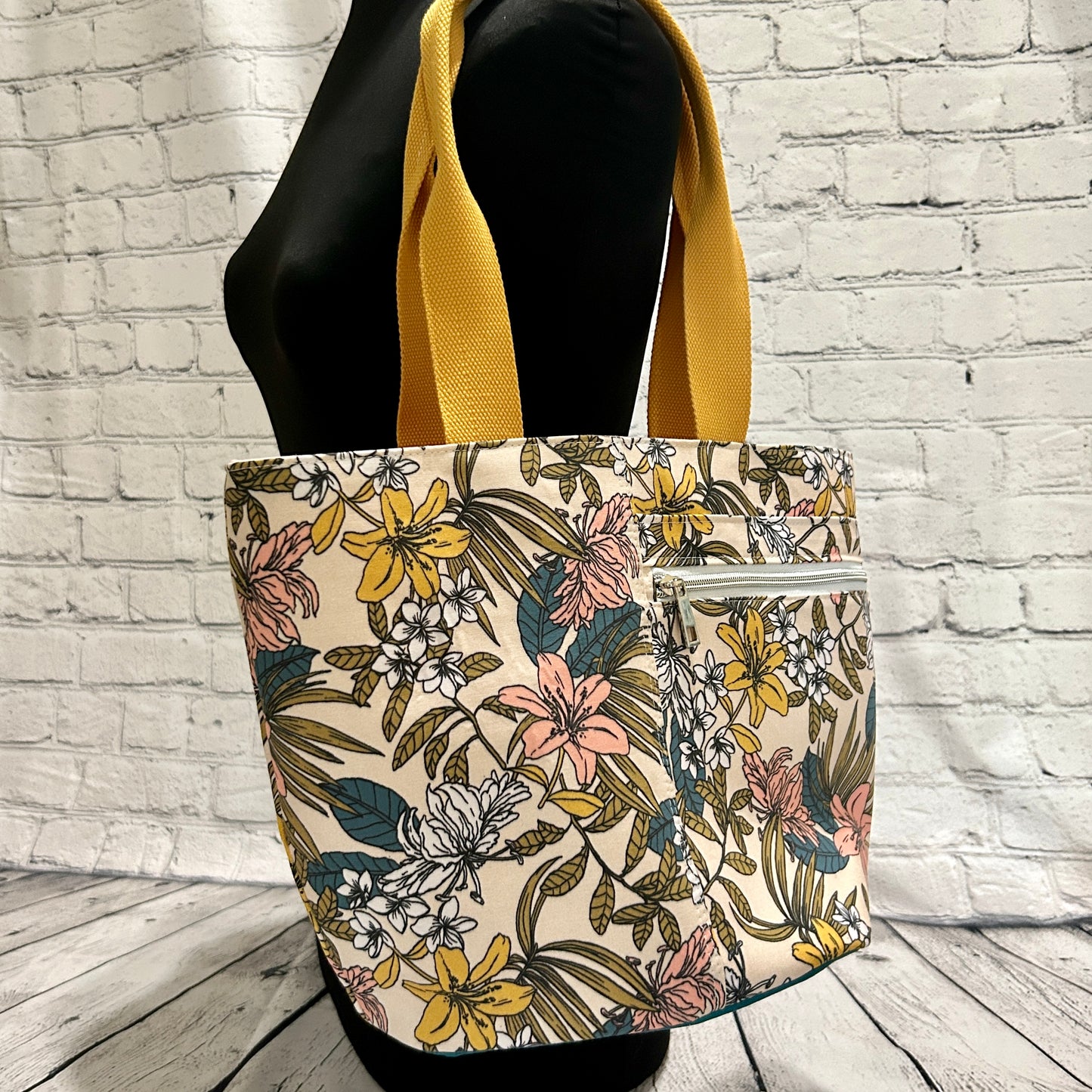 Floral Crescent Tote