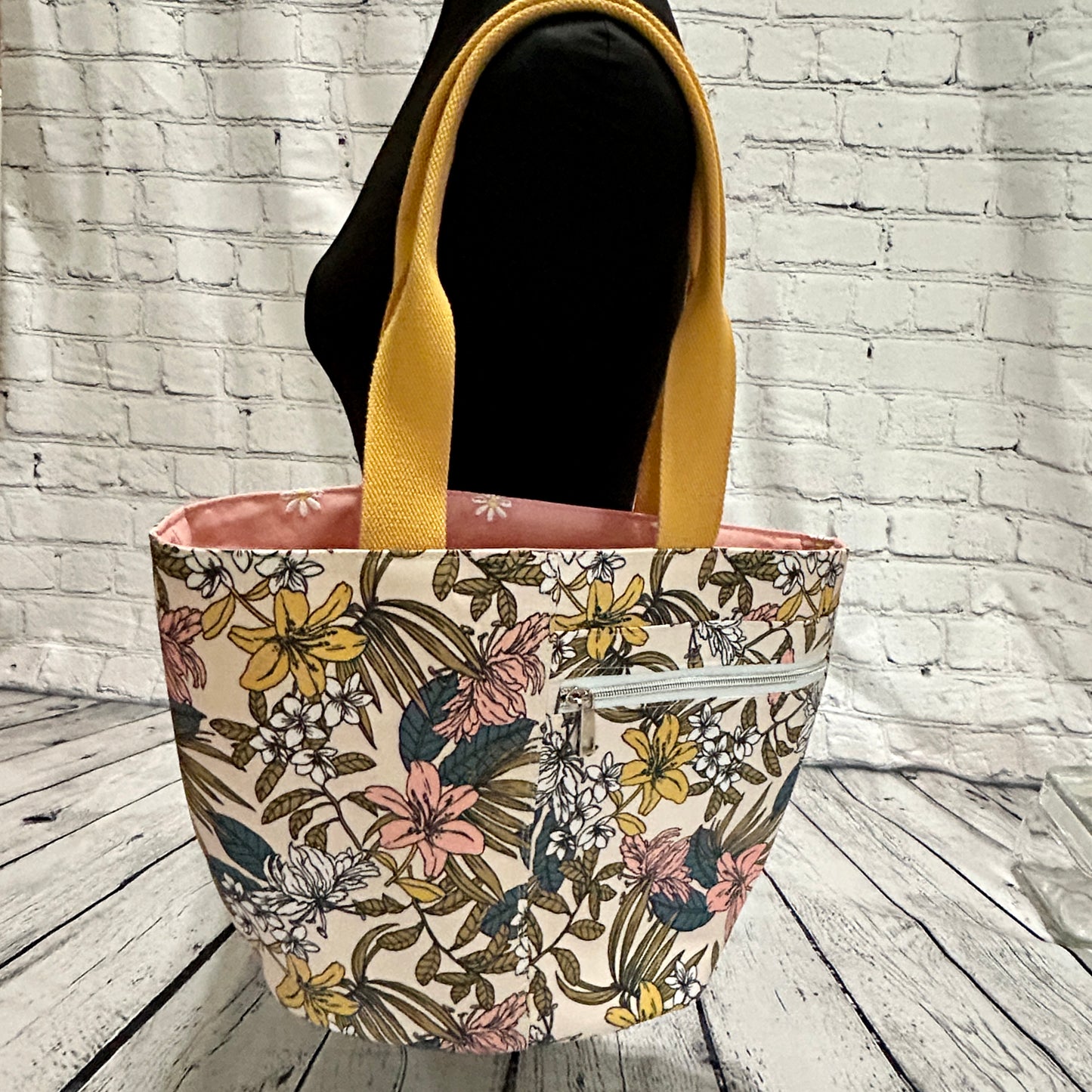 Floral Crescent Tote