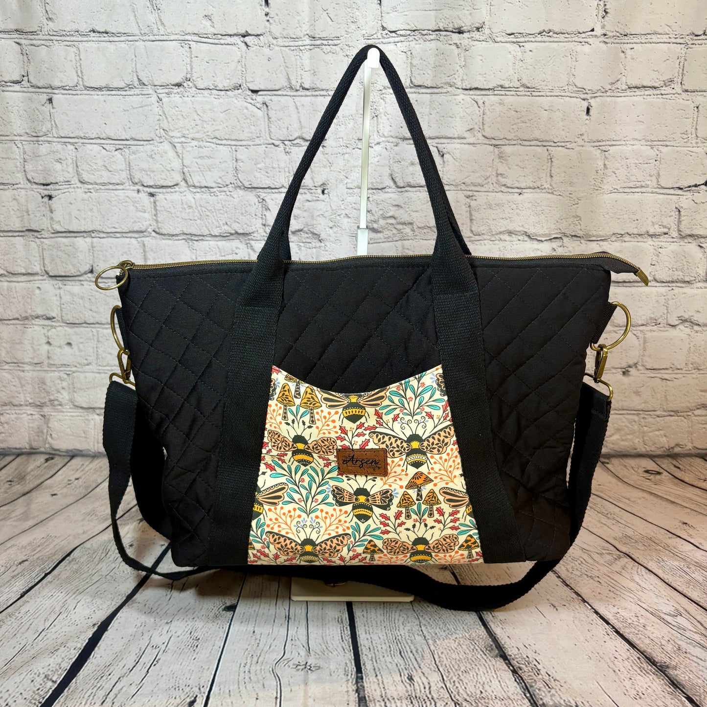 Black Quilted Oxbow Tote