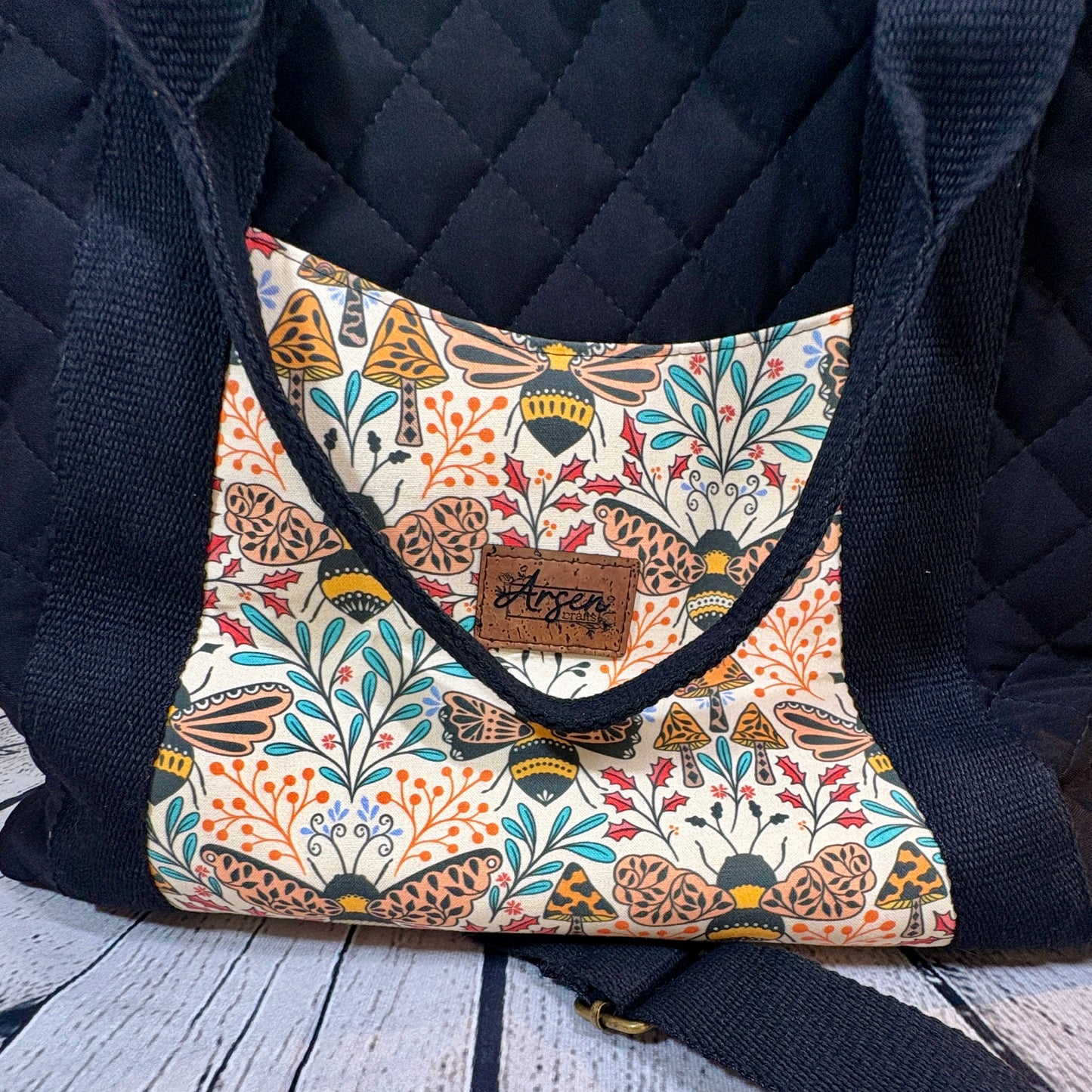 Black Quilted Oxbow Tote