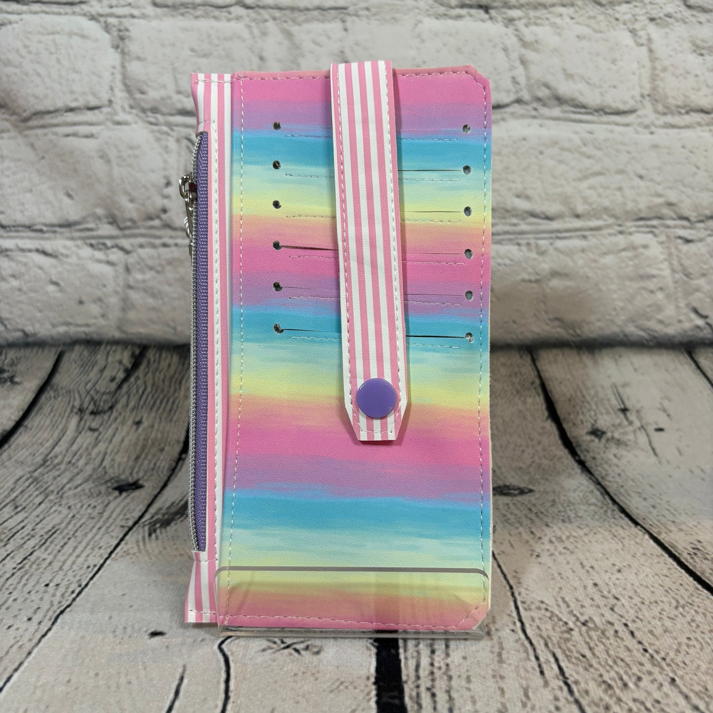 Pastel Rainbow Purse Pal Faux Leather Wallet - Slightly Flawed