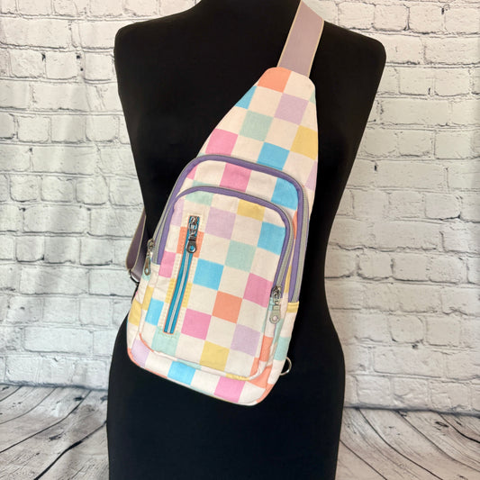 Pastel Checkerboard Sling