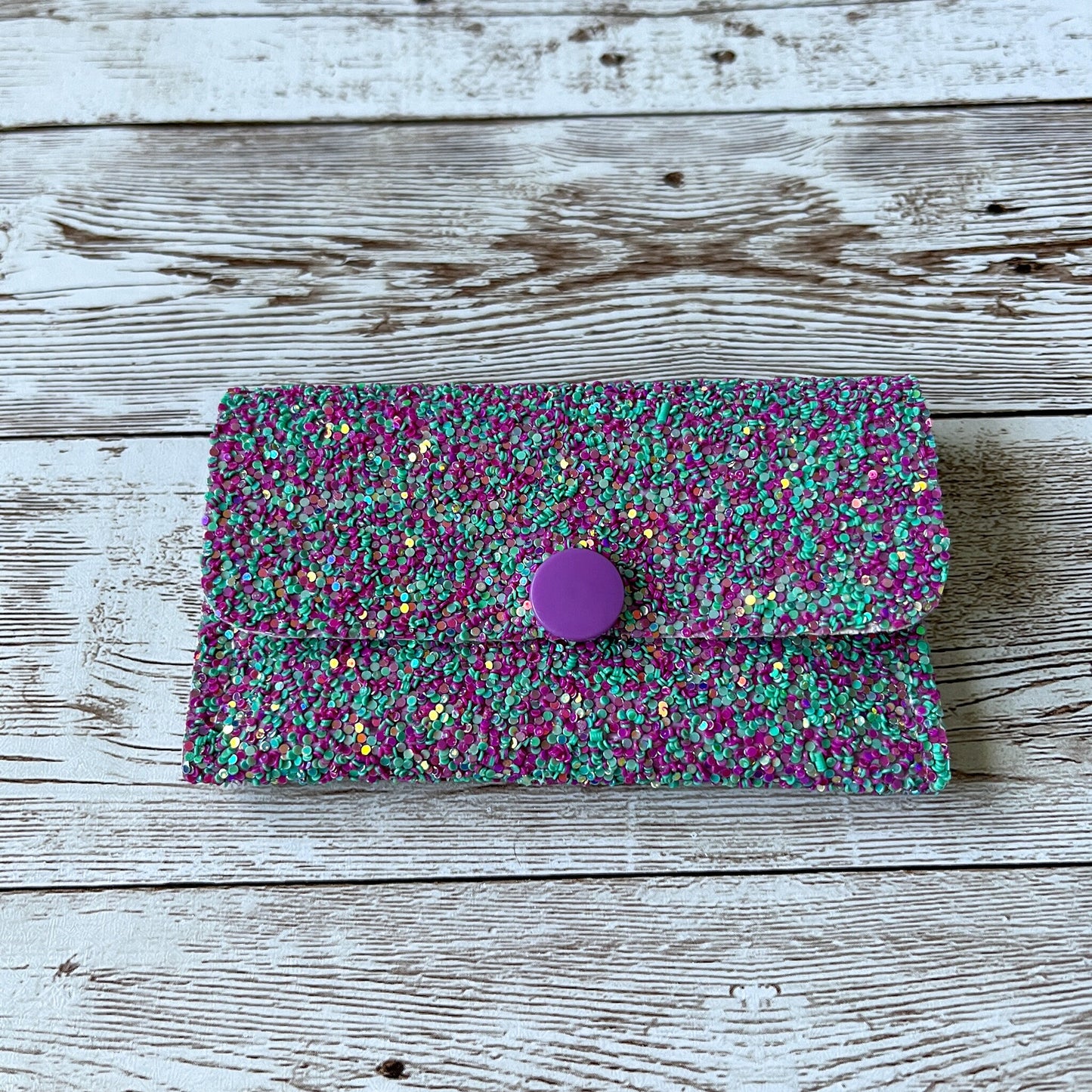 Mermaid Glitter Three-Pocket Card Wallet