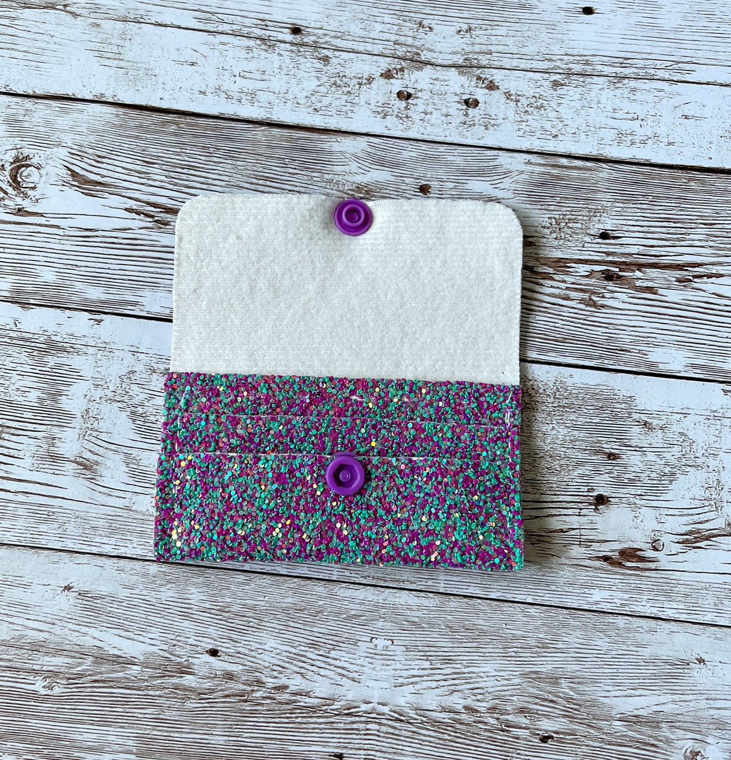 Mermaid Glitter Three-Pocket Card Wallet