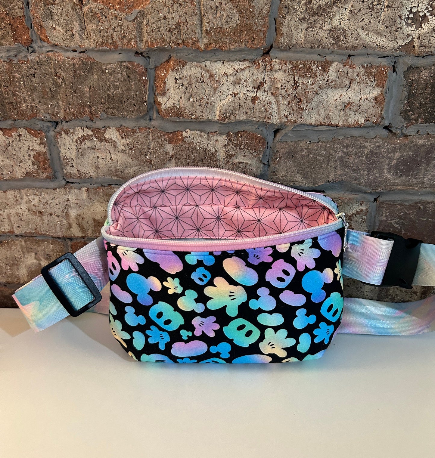 Pastel Rainbow Mouse Crossbody Bag