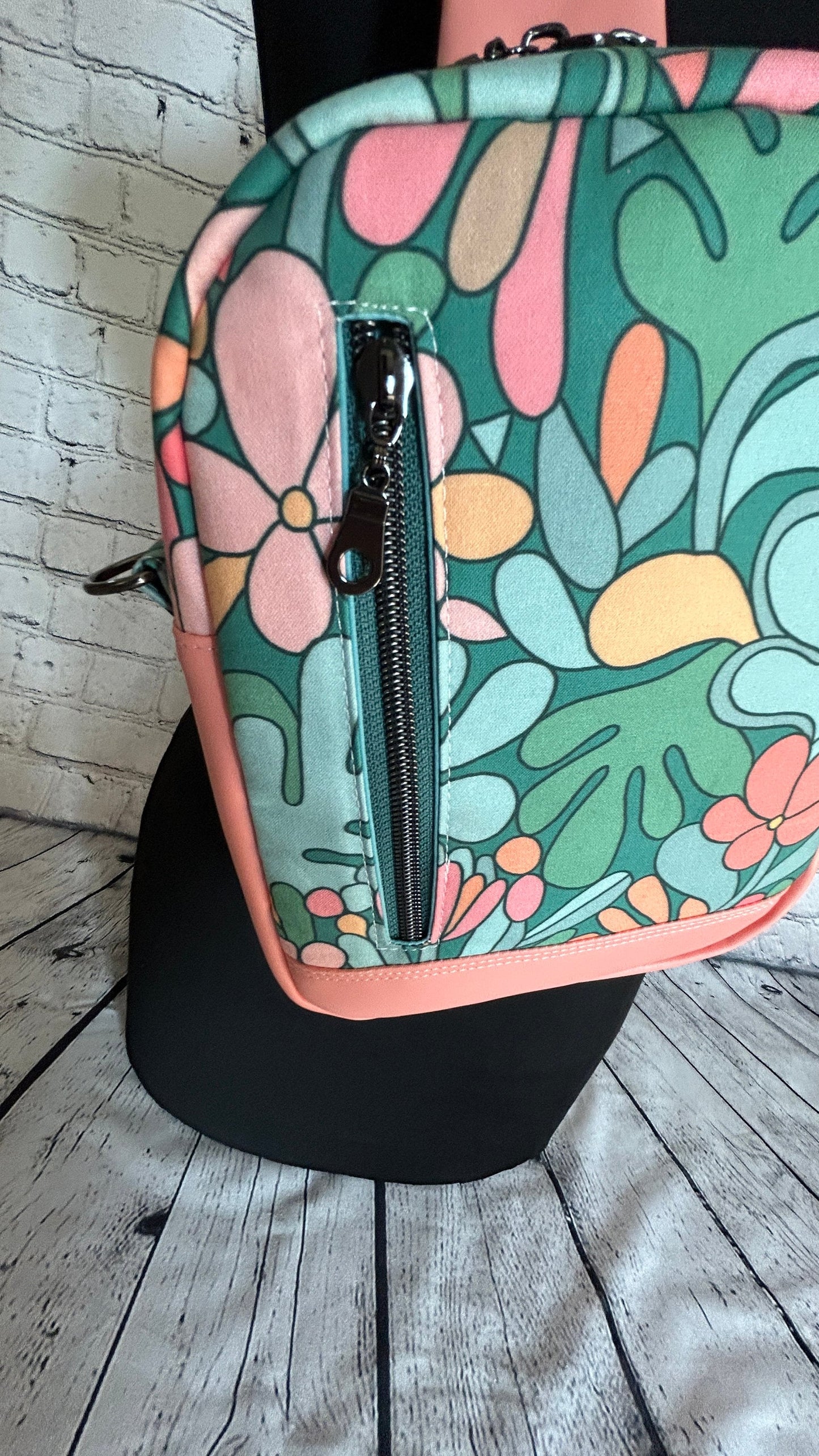 Retro Floral Convertible Crossbody Sling Bag